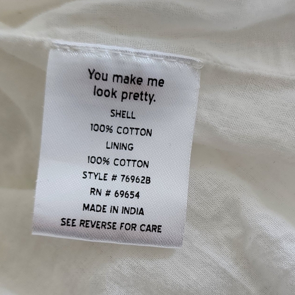 RAHI WHITE BLACK EMBROIDERED CAP PUFF SLEEVES SHORT MINI COTTON DRESS MEDIUM - Picture 3 of 15